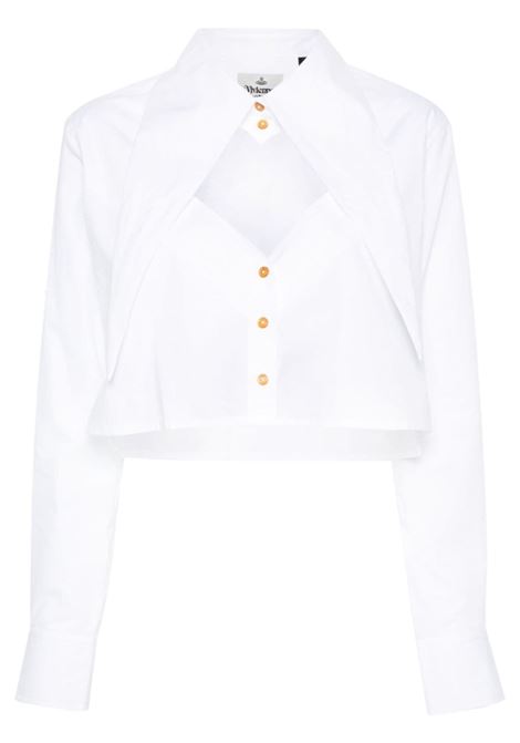 Camicia crop Cut-off Heart in bianco Vivienne Westwood - donna VIVIENNE WESTWOOD | Camicie | 1501005UW009QA401